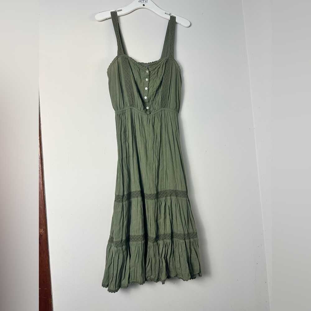 Aerie Olive Green Maxi Dress